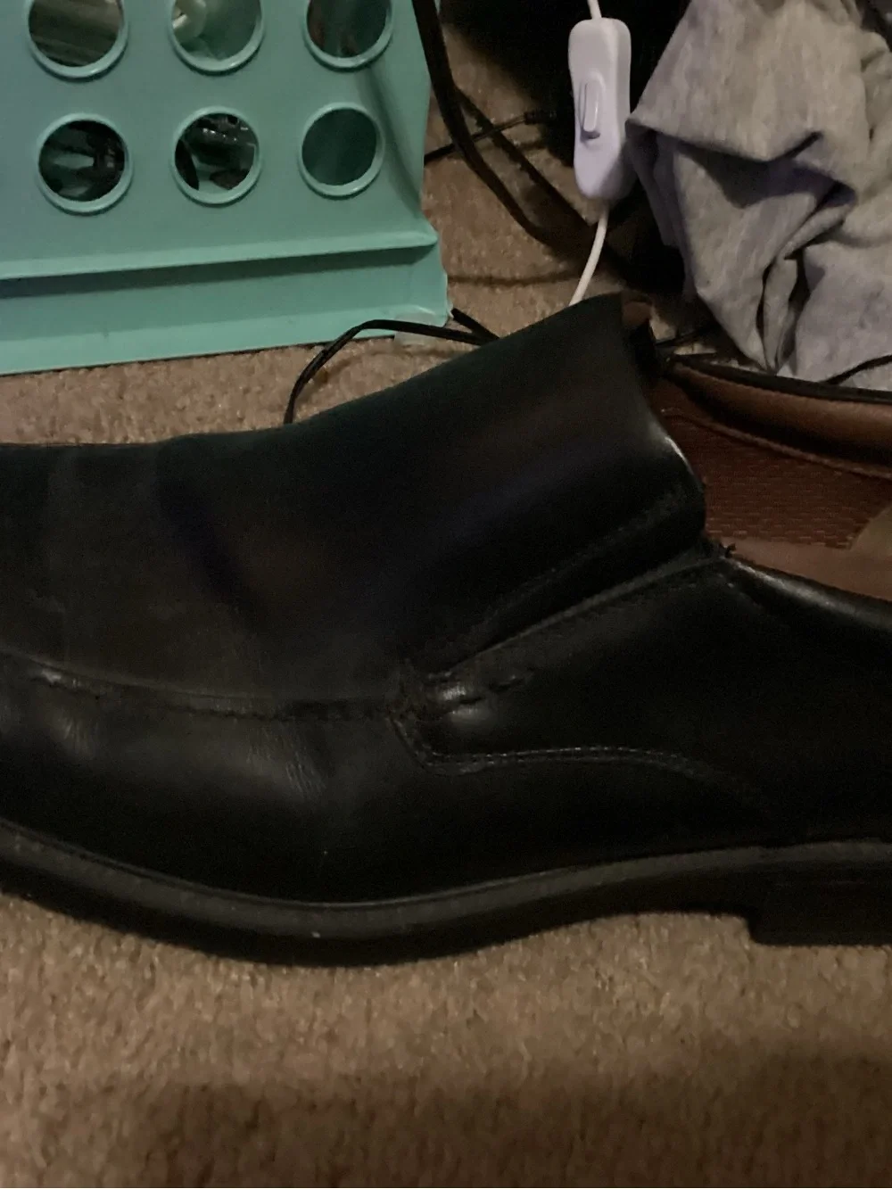 Men's Black Leather Slip-On Loafers Johnson and Murphy loafers brand new